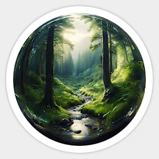 Forest Glass Ball Sticker